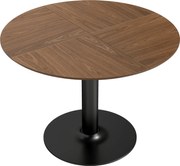 HOMCOM Okrągły stół dla 6 osób, 110 cm Nowoczesny stół kuchenny z podstawą do salonu, Brązowe usłojenie drewna | Aosom PL