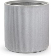 Okrągły, cylindryczny wazon z żywicy do roślin doniczkowych i ogrodowych, Modigliani Beige, 36x35 cm