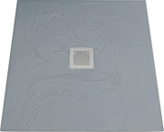 Brodzik z konglomeratu kwadratowy szary 80 x 80 DIAMO Light Grey