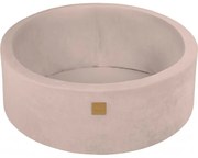 Okrągły Suchy Basen Dla Dziecka, 90x30cm, Welurowy, Ecru, Bez Piłek - Meowbaby®