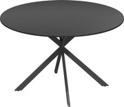 HOMCOM Okrągły stół jadalniany dla 4 osób, stół kuchenny w stylu industrialnym ze stalowymi nogami, do jadalni, kuchni, Czarny | Aosom PL