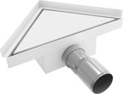 Mexen Flat-T M13 wpust podłogowy trójkątny 20 x 20 cm, biały - 1210320