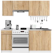 Zestaw szafek kuchennych dąb sonoma 180 cm S8-F58