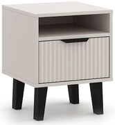 Ryflowana szafka nocna na nóżkach kaszmir B5-N68