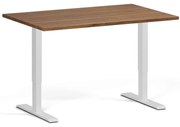 Biurko z regulacją wysokości, 120x80 cm, 2 silniki, biała podstawa, orzech