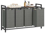 Kosz na pranie REX czarny/szary