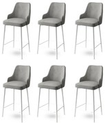 Zestaw krzeseł barowych Enox Grey and White, 6 szt., 6 szt.