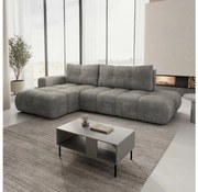 Rozkładany narożnik tapicerowany z pojemnikiem w kształcie L ALMADA lewy szary