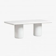 Prostokątny Stół Jadalniany 220x100 Cm Z Cementu Namara Jasna Biel - Sklum