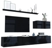 Meblościanka modułowa czarny połysk B1-C77