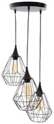 Lampa sufitowa, metalowa, LOFT, designerska, 3 sztuki w komplecie