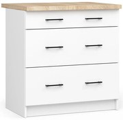 Biała komoda kuchenna z blatem i szufladami 80 cm S7-G52