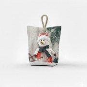 Świąteczny ogranicznik drzwiowy Bałwanek czerwony, 22 x 23 cm