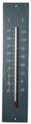 Wiszący zewnętrzny termometr z łupku Esschert Design Plain, 45x10 cm