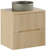 Szafka pod umywalkę NORDIC CREMONA 2S 60cm dąb cremona z umywalką nablatową BEYOND COMAD