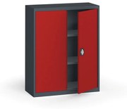 Kovona Szafa metalowa, 1150 x 950 x 400 mm, 2 półki, antracyt/czerwona