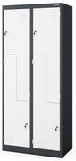Szafa ubraniowa typu L JULIA, 800 x 1850 x 450 mm, antracytowo-biała