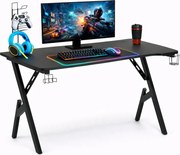 Czarne młodzieżowe nowoczesne gamingowe biurko H7-N22