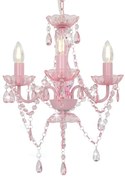 Różowy żyrandol kryształowy w kształcie świecznika - EX95 L4-T50