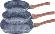 Komplet 3 aluminiowych patelni z powłoką granitową T8-S01