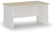 Biurko PRIMO WHITE, 140x80 cm, biały/brzoza