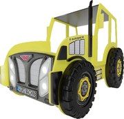 Żółte łóżko traktor dla dziecka z materacem N3-Z19