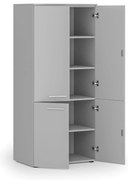 Szafa biurowa pół-drzwi PRIMO GRAY, 800 x 500 x 1781 mm, szary