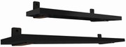 Czarne półki ścienne 2 sztuki z metalowymi wspornikami S1-C07