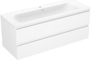 Mexen Rivel szafka łazienkowa 120 cm z umywalką Vela, 2 szuflady, ryflowana , biała mat - 91A20-12047-2-BFF01-W23M01