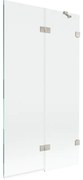 Mexen Lunar parawan nawannowy 2-skrzydłowy prawy 100 x 150 cm, transparent, nikiel szczotkowany - 897-100-100-97-00-P