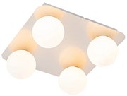 Nowoczesna lampa sufitowa do łazienki ze stali kwadratowa 4-punktowa - Cederic