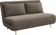 HOMCOM Sofa rozkładana, łóżko dla gości, 3-stopniowe regulowane oparcie, sztruksowy wygląd, do 120 kg, 141 x 90 x 81 cm, ciemnobrązowa | Aosom PL