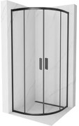 Mexen Rio kabina prysznicowa półokrągła 90 x 90 cm, transparent, czarna - 863-090-090-70-00