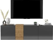 Szafka wisząca RTV NAVA 1 160 grafit połysk/dąb artisan MEBLE LINDNER