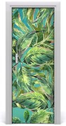 Okleina samoprzylepna na drzwi Tropikalne liście