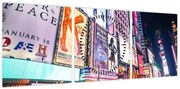 Obraz - New York Theater District (z zegarem) (90x30 cm)