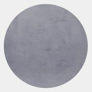 Dywan pluszowy Pouffy szary koło 120 cm x 120 cm