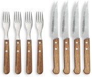 Sztućce do steków ze stali nierdzewnej w srebrno-naturalnym kolorze zestaw 8 szt. – Holm