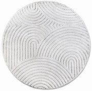 Dywan nowoczesny New York  3D biały 160 cm x 160 cm koło