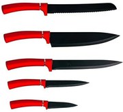 Kitchisimo Zestaw noży z powierzchnią nieprzywierającą, 5 szt., czerwony