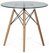 Szklany stół VIDRIO, średnica 80 cm