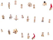 Zestaw drewnianych zabawek choinkowych, 24 szt.