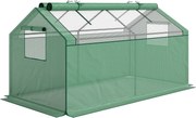Outsunny Szklarnia foliowa z oknem, tunel ogrodowy z ochroną UV, szklarnia na pomidory, inspekt, do ogrodu, balkonu, 180 x 92 x 92 cm, zielony