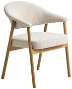 Kremowe fotele jadalniane zestaw z podłokietnikami 2 szt. z litego drewna dębowego Elk – Unique Furniture