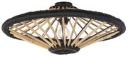 Orientalna lampa sufitowa bambusowa z czarna 60 cm - EvalinKolonialny Oswietlenie wewnetrzne