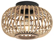 Orientalna lampa sufitowa czarna z bambusem - AmiraKolonialny Oswietlenie wewnetrzne