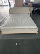 Łóżko podwójne Arno beż z materacem i pojemnikiem na pościel 160/200