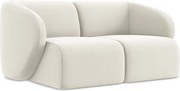 Modułowa sofa 2-osobowa - z tkaniny welwetowej - jasny beż - LANI