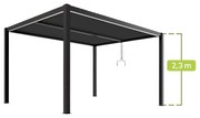 PERGOLA OGRODOWA LUXE 4x4 ALUMINIOWA Z OŚWIETLENIEM LED ANTRACYT