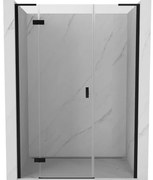 Mexen Mist-H L drzwi prysznicowe uchylne lewe 120 cm, transparent, czarne - 8A5L-120-001-70-00-L